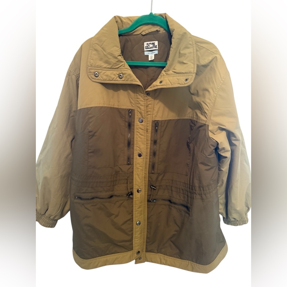 Women's Two Tone Quilt Lined Jacket - Future Collective Brown XXL
